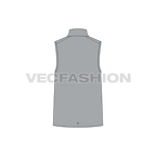 Mens Body Warmer Vector Sketch flat sketch, back view