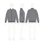 Mens Bomber Jacket Vector flat sketch, croqui sketch