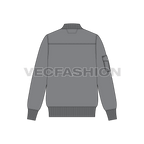 Mens Bomber Jacket Vector flat sketch, back view