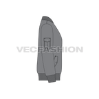 Mens Bomber Jacket Vector flat sketch, side view