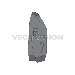 Mens Bomber Jacket Vector side view
