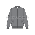 Mens Bomber Jacket Vector flat sketch, front view