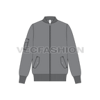 Mens Bomber Jacket Vector flat sketch, front view