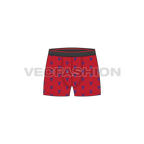 Mens boxer shorts flat sketch, front view