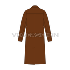 Mens British Warm Coat flat sketch, back view