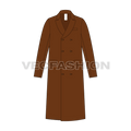 Mens British Warm Coat flat sketch, front view