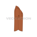 Mens camp shirt flat sketch, side view