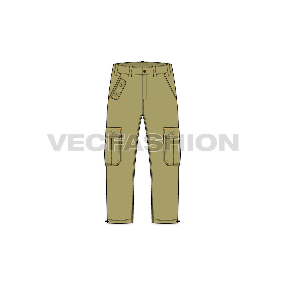 Mens Capri Length Cargo Pants