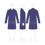 Mens Car Coat Vector flat sketch, croqui sketch