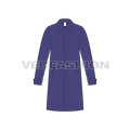 Mens Car Coat Vector flat sketch, front view