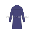 Mens Car Coat Vector flat sketch, back view