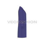 Mens Car Coat Vector flat sketch, side view