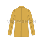 Mens Car Coat Vector flat sketch, back view