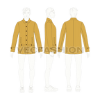 Mens Car Coat Vector flat sketch, croqui sketch