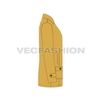 Mens Car Coat Vector flat sketch, side view
