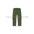 Mens cargo shorts below knee flat sketch, front view