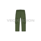 Mens cargo shorts below knee flat sketch, front view
