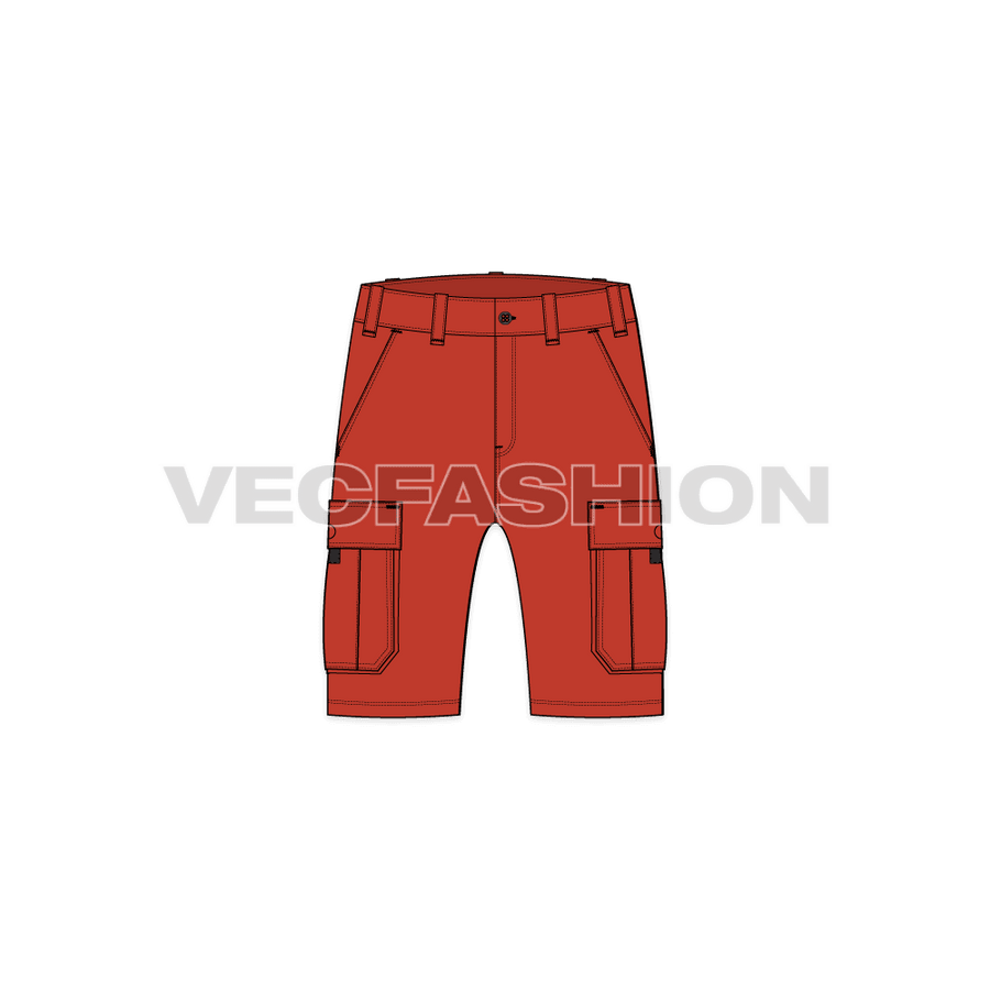 Mens Cargo Shorts Mid Thigh Length VecFashion