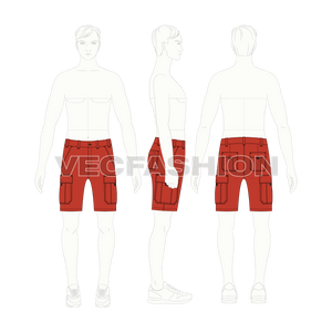 Mens Cargo Shorts Mid Thigh Length