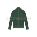 Mens cashmere cardigan flat sketch, front view