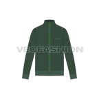Mens cashmere cardigan flat sketch, front view