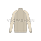 Mens cashmere roll neck sweater flat sketch, back view