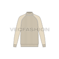 Mens cashmere roll neck sweater flat sketch, front view