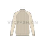Mens cashmere roll neck sweater flat sketch, front view