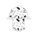 Mens casual shirt flat sketch, back view