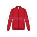 Mens Casual Sport Jacket flat sketch, front view