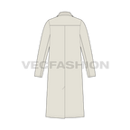 Mens Chesterfield Coat flat sketch, back view
