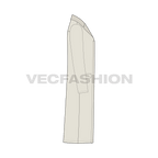 Mens Chesterfield Coat flat sketch, side view