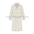 Mens Chesterfield Coat flat sketch, front view