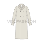 Mens Chesterfield Coat flat sketch, front view