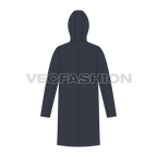 Mens Clasp Coat flat sketch, back view