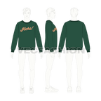 Mens classic aloha sweatshirt flat sketch, croqui sketch