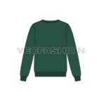 Mens classic aloha sweatshirt flat sketch, back view