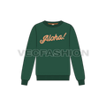 Mens classic aloha sweatshirt flat sketch, front view