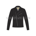Mens Classic Biker Jacket Vector Template flat sketch, front view
