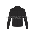 Mens Classic Biker Jacket Vector Template flat sketch, back view