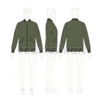 Mens Classic Bomber Jacket flat sketch, croqui sketch