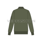 Mens Classic Bomber Jacket flat sketch, back view