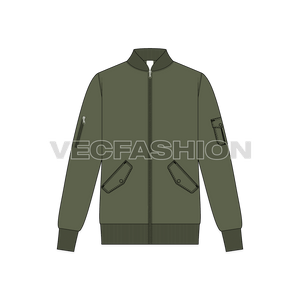Mens Classic Bomber Jacket front view