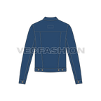 Mens Classic Denim Jacket flat sketch, back view
