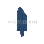 Mens Classic Denim Jacket flat sketch, side view