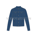 Mens Classic Denim Jacket flat sketch, front view
