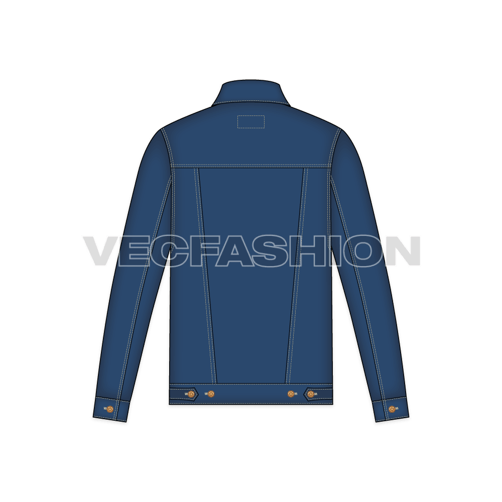 Mens Classic Denim Vector Jacket back view