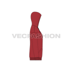 Mens classic hoodie vector flat sketch, side view