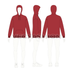 Mens classic hoodie vector flat sketch, croqui sketch