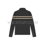 Mens Classic Leather Jacket flat sketch, back view